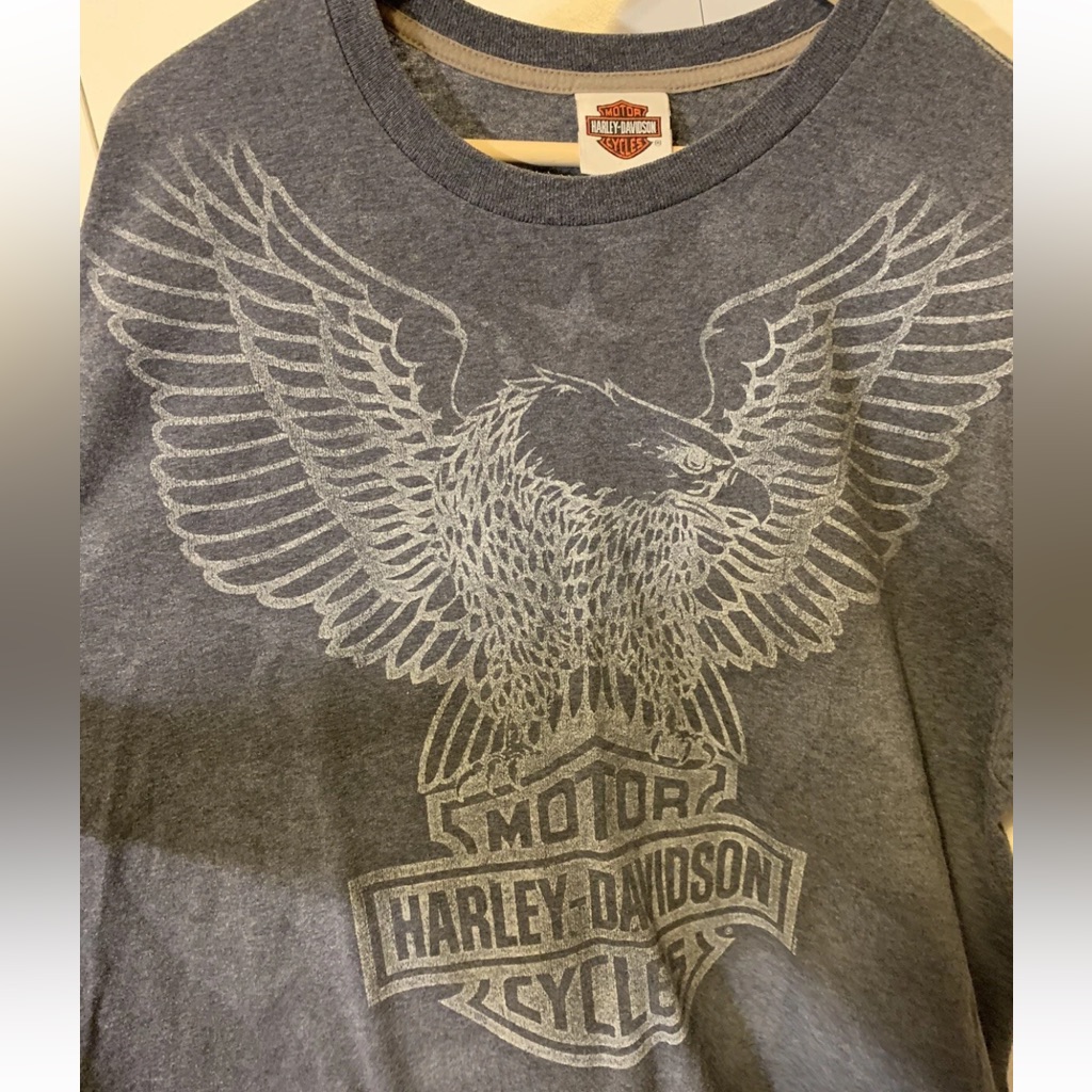 Harley-Davidson Mens Xl Gruene New Braunfels Tx Gray T Shirt Iconic Eagle Logo
